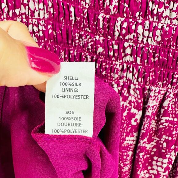 Ramy Brook Silk Printed St. Barts Silk Strapless Mini Dress Purple – Size Medium - Picture 6 of 7